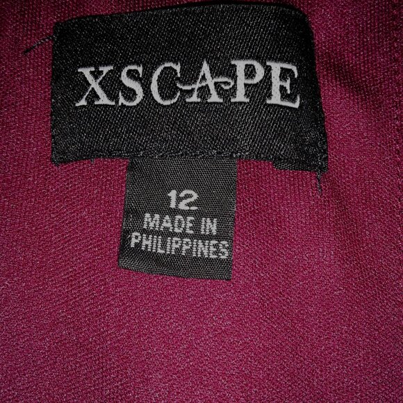 Escape SZ 12 Elegant Burgundy Wine Velvet Off the Shoulder Dress Formal Party - Picture 6 of 10